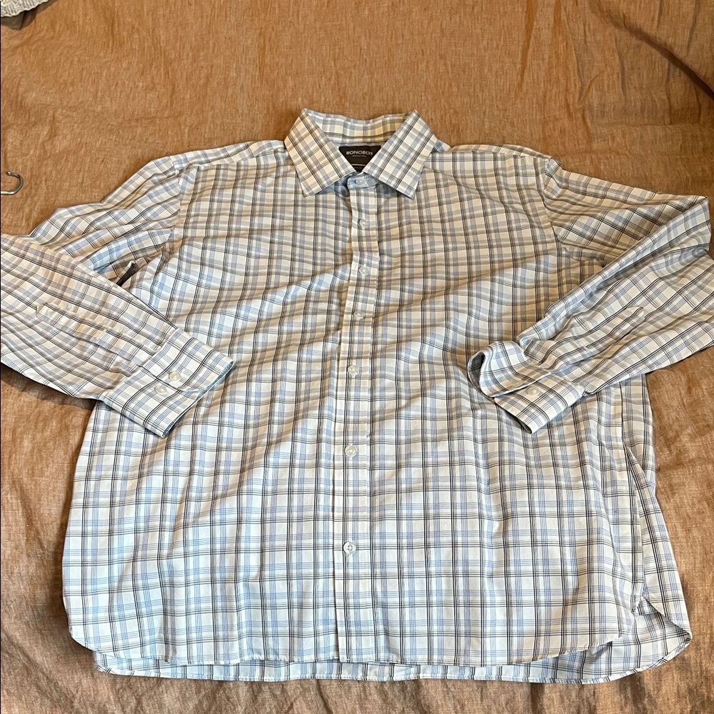Bonobos Light Blue & White Plaid Shirt